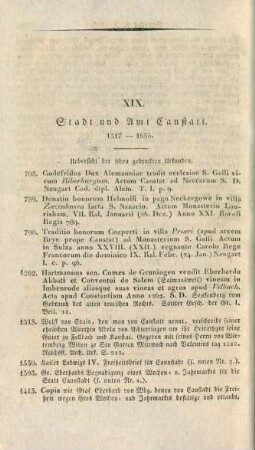 XIX. Stadt und Amt Canstatt. 1317-1655