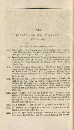 XIX. Stadt und Amt Canstatt. 1317-1655