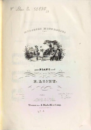 Mélodies hongroises : d'après Fr. Schubert ; pour piano seul. 1. [1840]. - Pl.Nr. D.et C.No.6958. - 23 S.