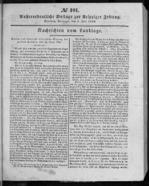 1833,Juli-August: Mittheilungen über die Verhandlungen des Landtags im Königreiche Sachsen