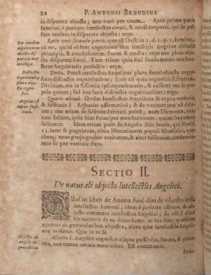 Sectio II. De naturali objecto Intellectus Angelici.
