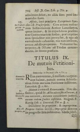 Titulus IX. De mutuis Petitionibus.