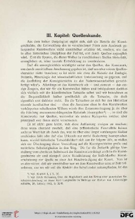 III. Kapitel: Quellenkunde