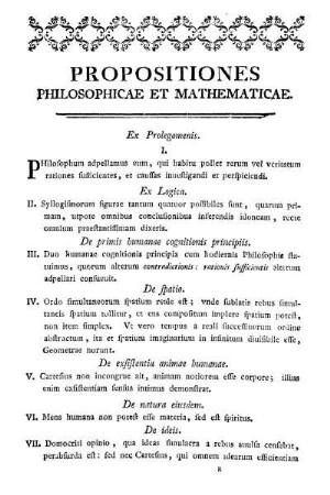 Propositiones Selectas Ex Philosophia Et Mathesi