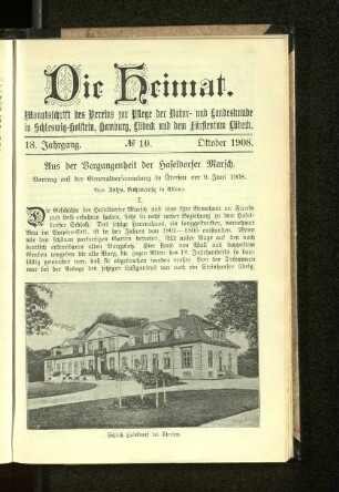 18. Jahrgang. No. 10. Oktober 1908.
