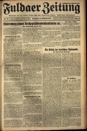 Ausgabe vom Dienstag, den 16. Februar 1932.