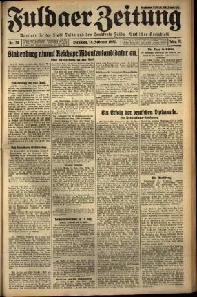 Ausgabe vom Dienstag, den 16. Februar 1932.