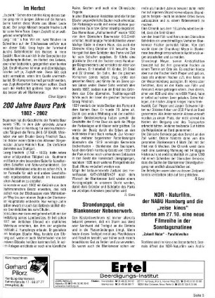 200 Jahre Baurs Park 1802-2002