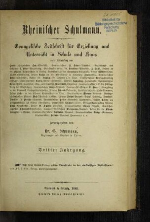 3: Rheinischer Schulmann - 3.1885