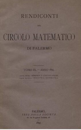 9: Rendiconti del Circolo Matematico di Palermo