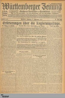 Württemberger Zeitung : das nationalsozialistische Morgenblatt in Stuttgart : WLZ, Württembergische Landeszeitung