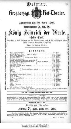 König Heinrich der Vierte. (Erster Theil)