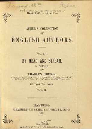 By mead and stream : a novel, 2