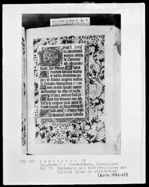Stundenbuch — Initiale D (eus in adiutorium) und Vollbordüre, Folio 79recto