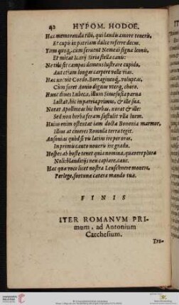 Iter Romanum Primum ad Antonium Carchesium