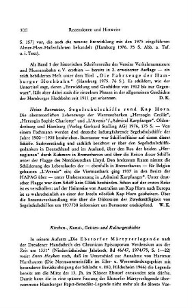 Burmester, Heinz :: Segelschulschiffe rund Kap Horn, die abenteuerlichen Lebenswege der Viermastbarken "Herzogin Cecilie", "Herzogin Sophie Charlotte" und "L'Avenir"/"Admiral Karpfanger" : Oldenburg u.a., Stalling, 1976