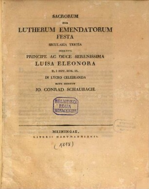 Novae editionis Arateorum Ciceronis, Germanici Caesaris et R. F. Avieni specimen. 1. (1818). - 19 S.
