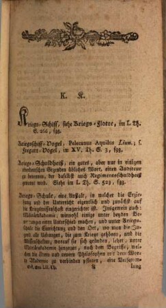 Oeconomische Encyklopädie, oder allgemeines System der Staats-, Stadt-, Haus- und Landwirthschaft : in alphabetischer Ordnung, 52. Von Kriegs-Schiff bis Kriegs-Wesen : Nebst 31 Kupfertafeln
