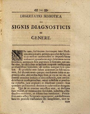 Christiani Vateri Semiotica medica : succinctis aphorismis comprehensa et in usum studiosae iuventutis publicis dissertationibus in cathedra medica explicata