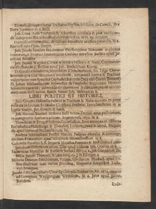 Libri Politici Et Historici.