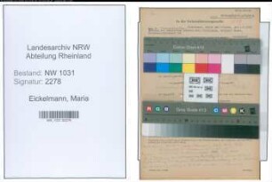 Entnazifizierung Maria Eickelmann , geb. 01.09.1906 ()