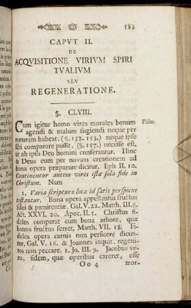Caput II. De acquisitione virium spiritualium seu regeneratione.