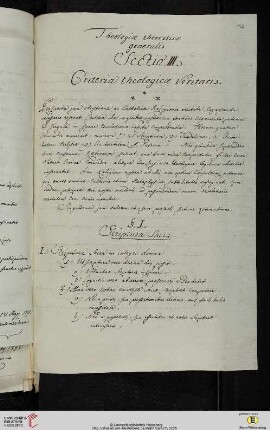 Diskussionsskizze: Theologiæ theoreticæ generalis Sectio III. Criteria theologicæ Veritatis