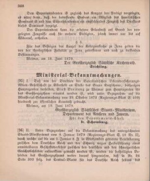 95. Ministerial-Bekanntmachung, den Wechsel in der Hauptagentur der Vaterländischen Lebensversicherungs-Aktien-Gesellschaft zu Elberfeld betreffend