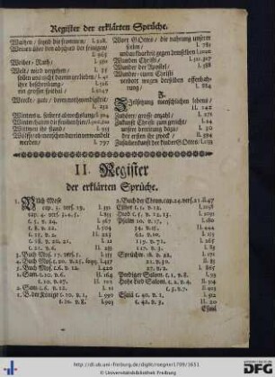 II. Register der erklärten Sprüche.