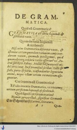 De Grammatica.