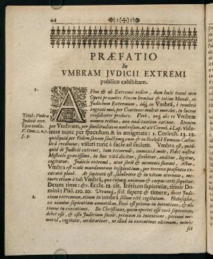 44-, Praefatio. In Umbram Judicii Extremi