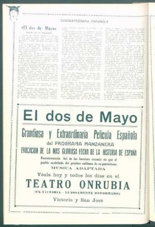 Cinematografía española : "El dos de Mayo"