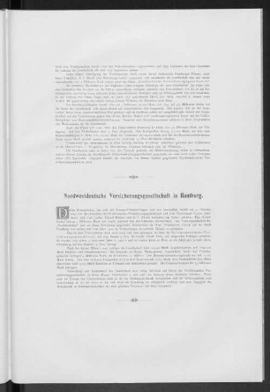 Nordwestdeutsche Versicherungsgesellschaft in Hamburg.