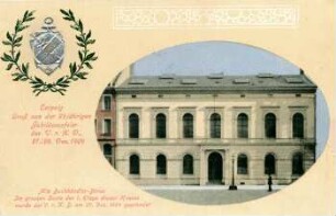 Leipzig: Alte Buchhändler-Börse. Im grossen Saale der 1. Etage dieses Hauses wurde der V. r. K. D. am 27. Dez. 1884 gegründet