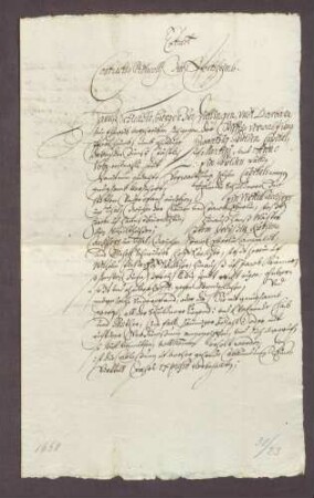 Gültbrief des Hans Schickle und seiner Frau Barbara von Dietlingen gegen die Stiftsverwaltung zu Pforzheim
