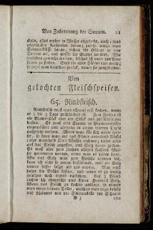 Von gekochten Fleischspeisen.