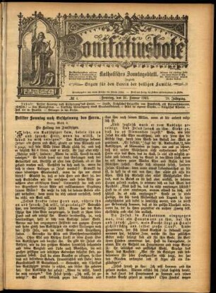 Erste Ausgabe vom Sonntag, den 26. Januar 1902.