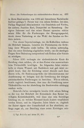 Die Vorbereitungen des niedersächsischen Kreises für den Reichstag des Jahres 1598
