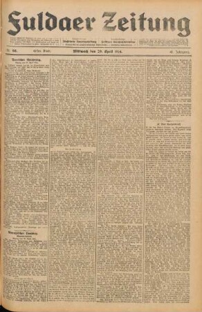 Ausgabe vom Mittwoch, den 29. April 1914.