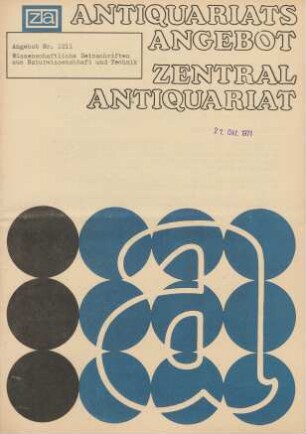 Nr. 1211: Wissenschaftliche Zeitschriften aus Naturwissenschaft und Technik