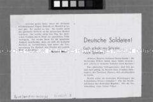 Illegale Flugschrift mit einem Text von Heinrich Mann gegen den Einsatz deutscher Soldaten im Spanischen Bürgerkrieg