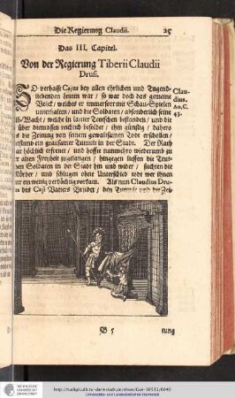 Das III. Capitel. Von der Regierung Tiberii Claudii Drusi.