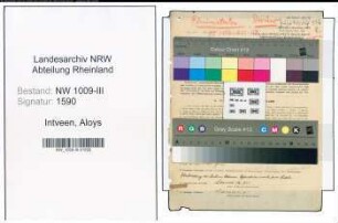 Entnazifizierung Aloys Intveen , geb. 06.07.1900 (Amtsassistent)