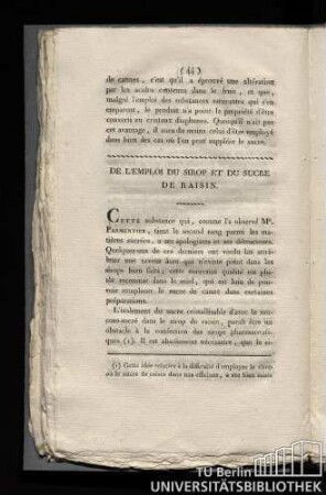 De l'emploi du sirop et du sucre de raisin