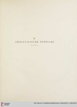 II. Orientalische Teppiche (Nr. 18-31)
