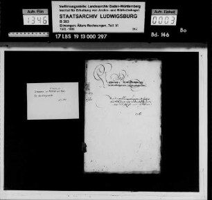 Rechnung des Amts Tannenburg