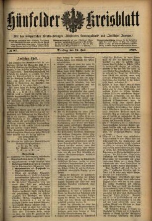Ausgabe vom Dienstag, den 19. Juli 1898.