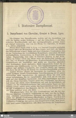 I. Stationäre Dampfkessel