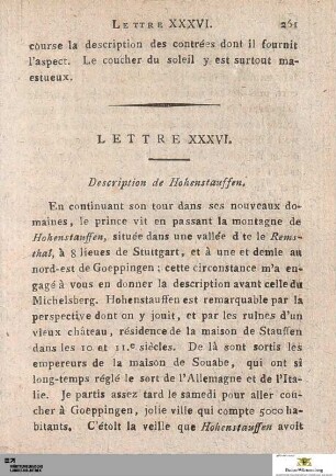 Lettre XXXVI