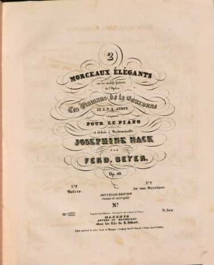 2 morceaux élégants sur des motifs favoris de l'opéra Les diamans de la couronne de D. F. E. Auber : pour le piano ; op. 59. 2, Air avec variations